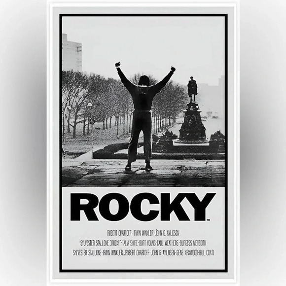 Rocky Balboa Poster Canvas - Black Frame 18” L x 12” W - Motivational, Vintage - Picture 4 of 7